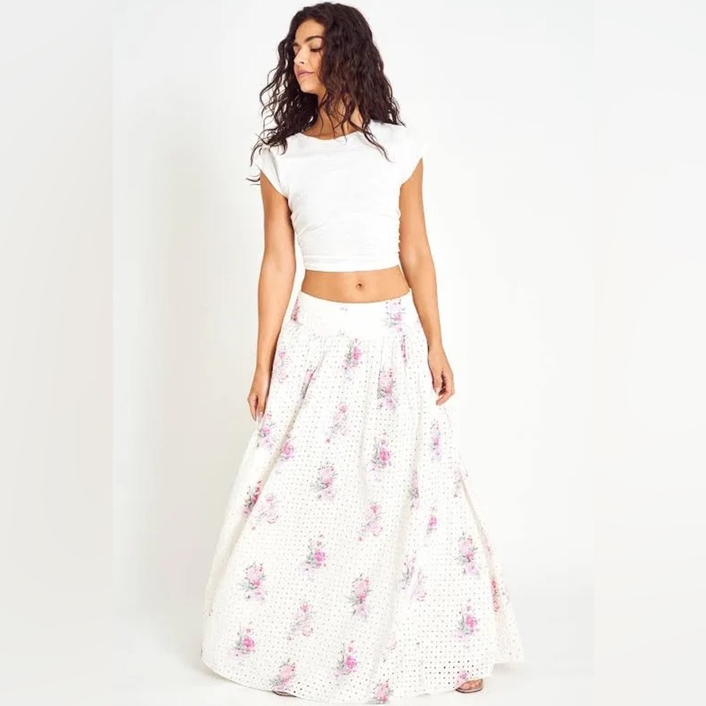 LoveShackFancy Aventi Maxi Skirt in Spanish Lavender